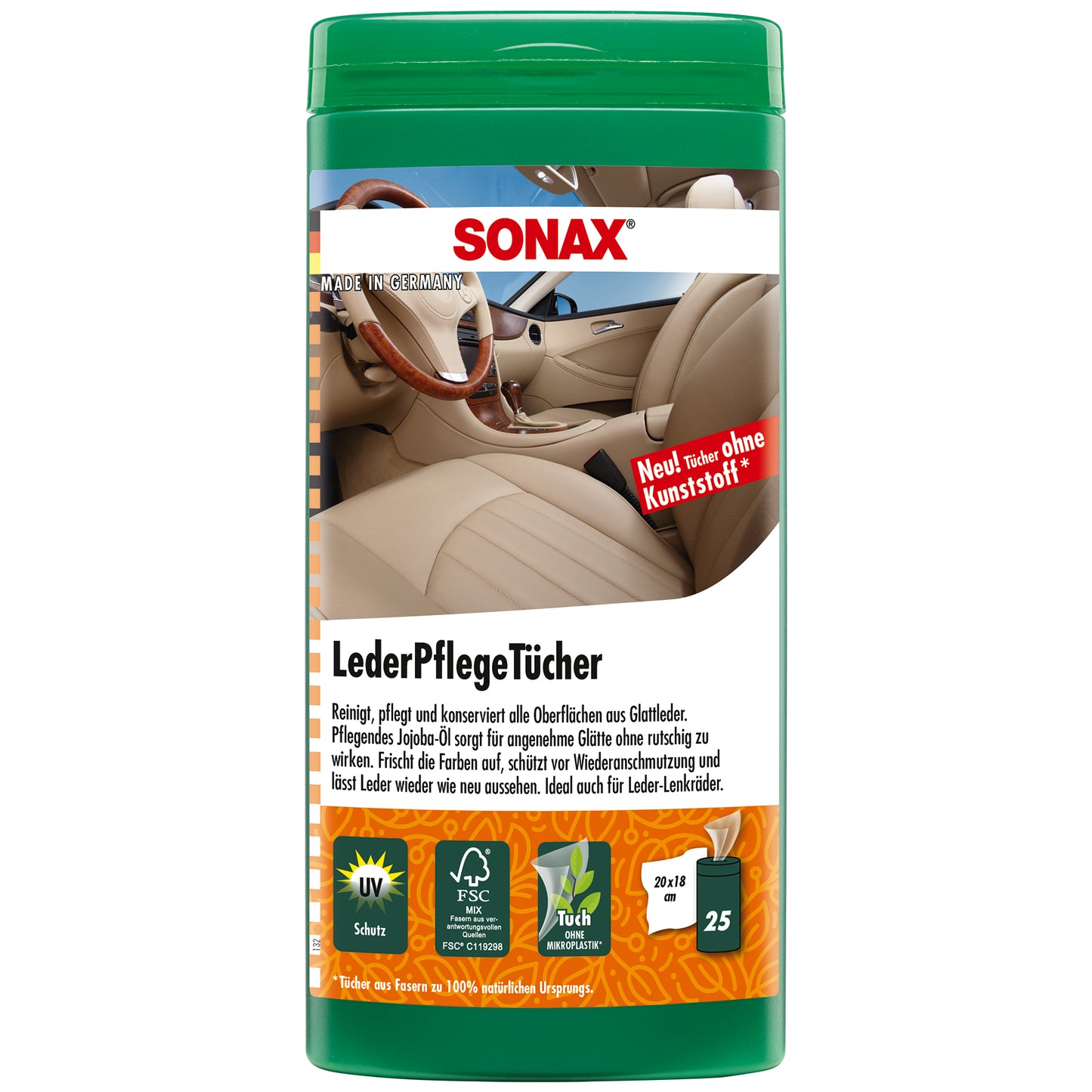 SONAX Leather Care Wipes (25 sheets)