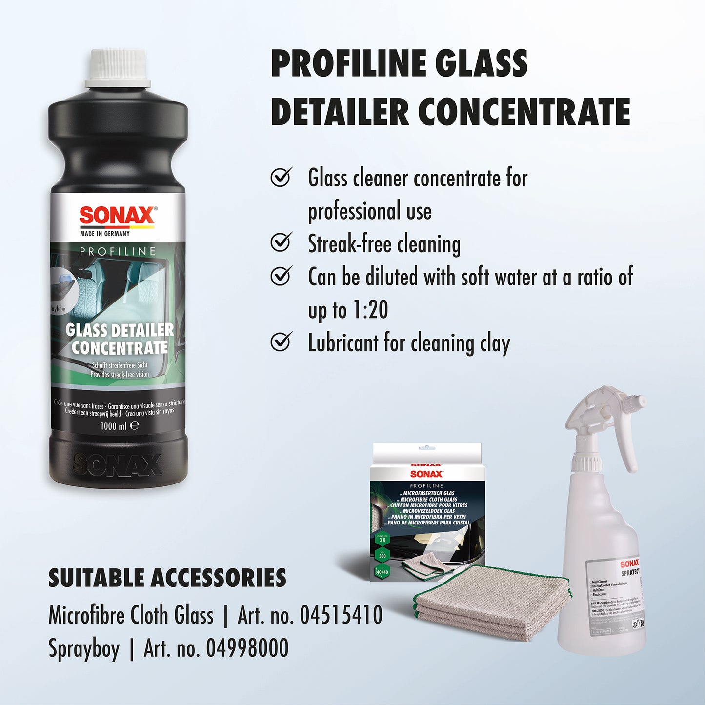 SONAX PROFILINE Glass Detailer Concentrate (2 sizes available)