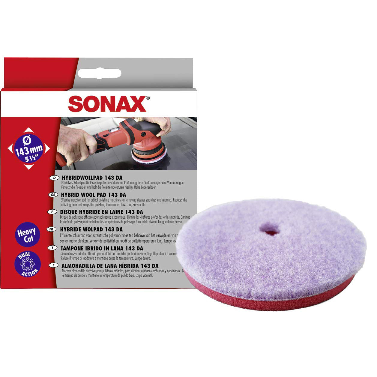 SONAX PROFILINE Hybrid Wool Pad for DA 143mm