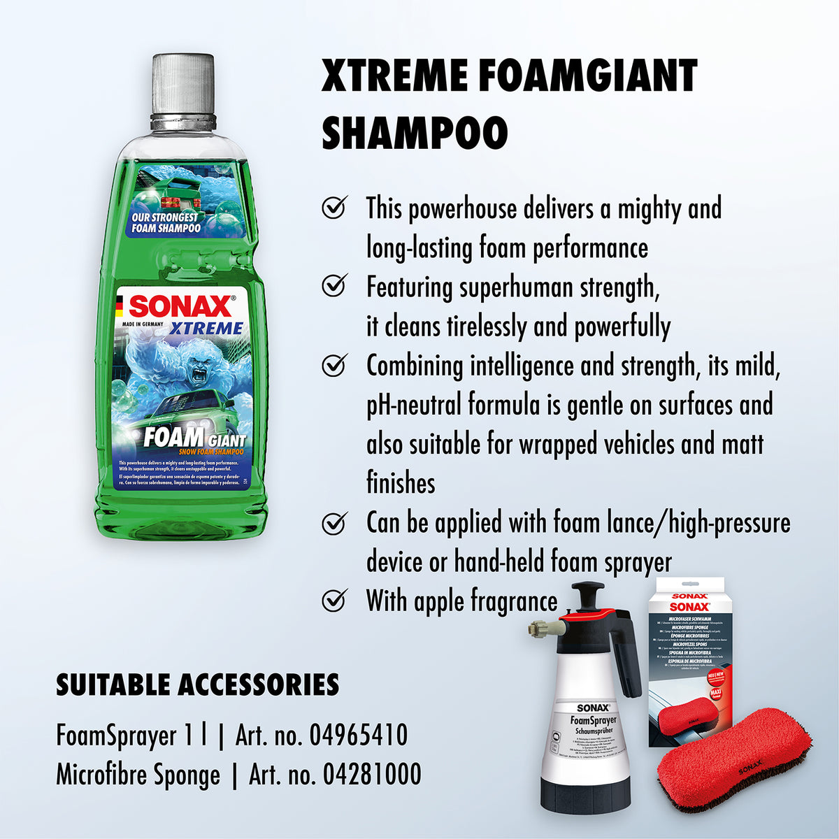 Sonax Xtreme Foam Giant Car Shampoo 1L